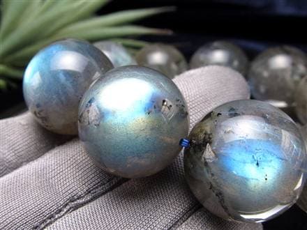 ラブラドライト 曹灰長石 ブレスレット シラー ラブラドレッセンス