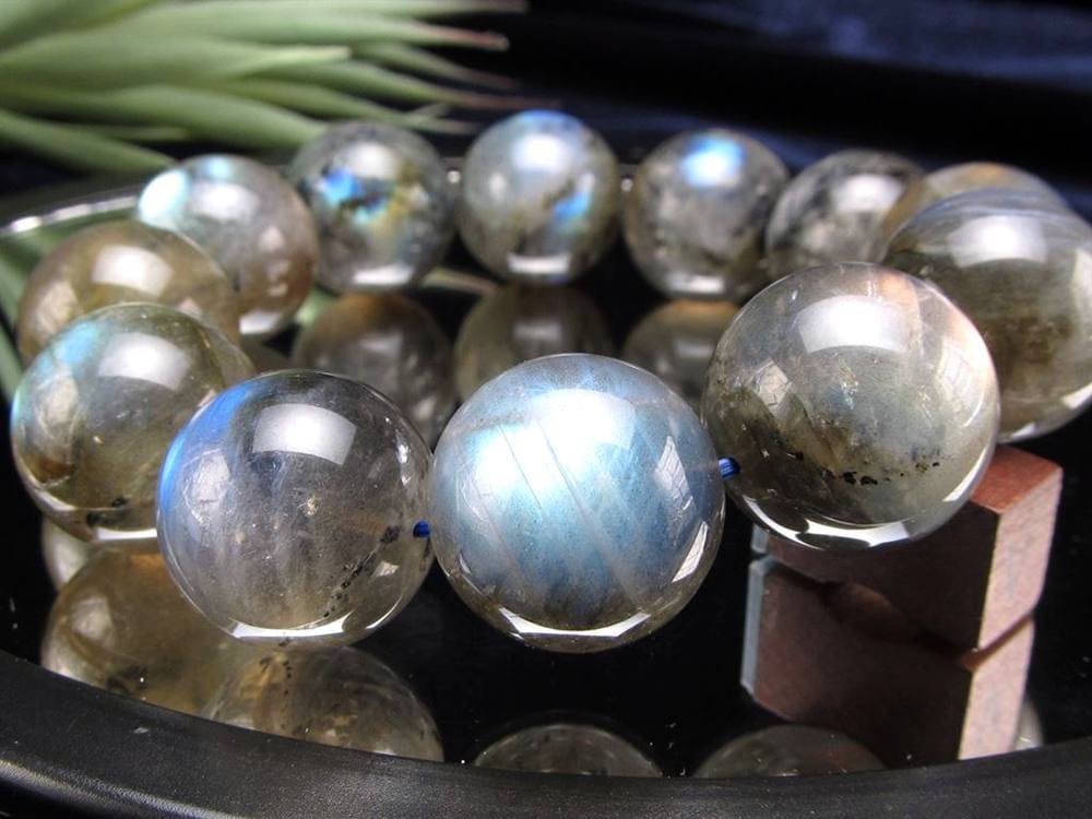 ラブラドライト 曹灰長石 ブレスレット シラー ラブラドレッセンス