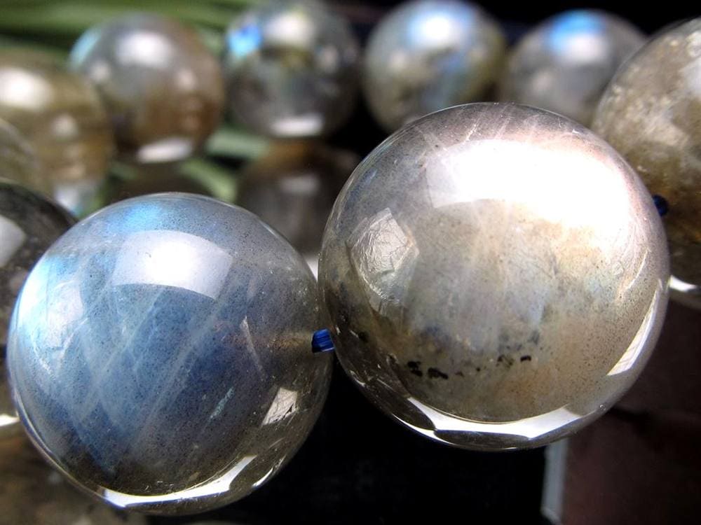 ラブラドライト 曹灰長石 ブレスレット シラー ラブラドレッセンス