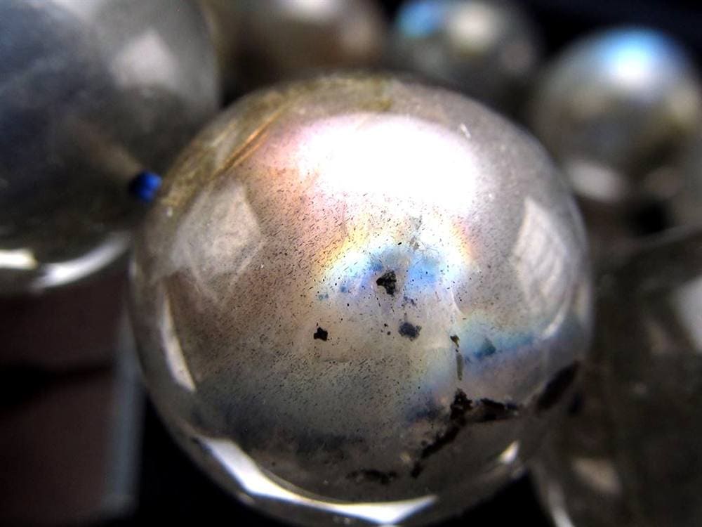 ラブラドライト 曹灰長石 ブレスレット シラー ラブラドレッセンス