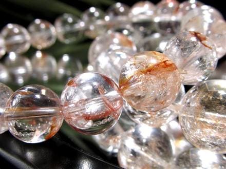 ライモナイトインクォーツ ブレスレット 褐鉄鉱 水晶 貫入
