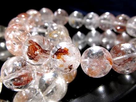 ライモナイトインクォーツ ブレスレット 褐鉄鉱 水晶 貫入