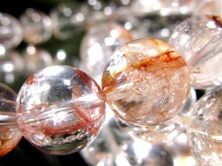 ライモナイトインクォーツ ブレスレット 褐鉄鉱 水晶 貫入