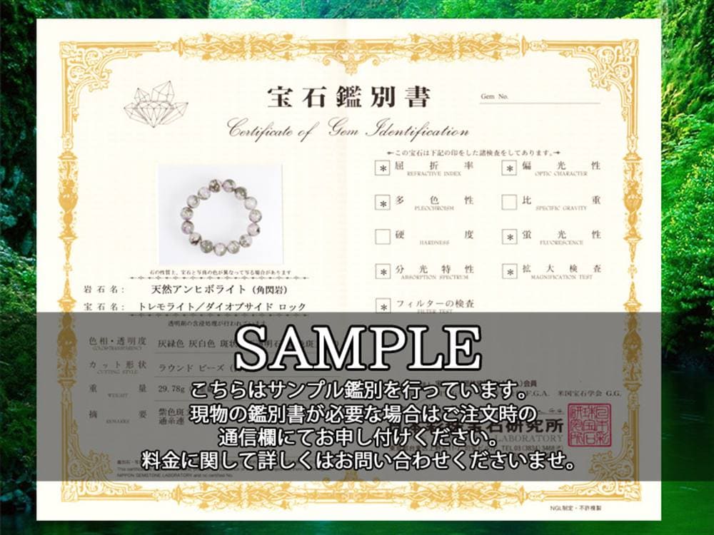 トレモライト 透閃石 フローライト ブレスレット 天然石
