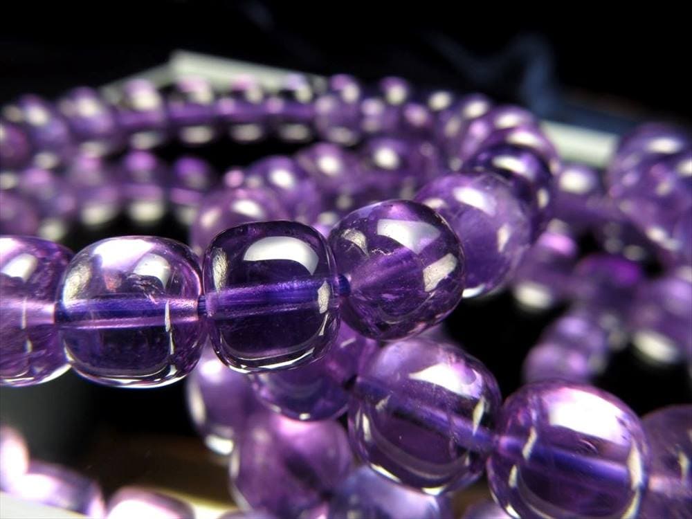 アメジスト 紫水晶 俵型 タンブル ブレスレット