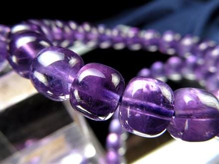 アメジスト 紫水晶 俵型 タンブル ブレスレット