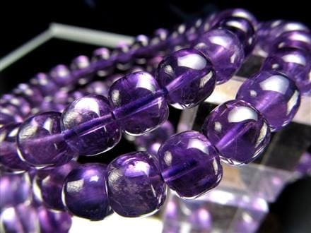 アメジスト 紫水晶 俵型 タンブル ブレスレット