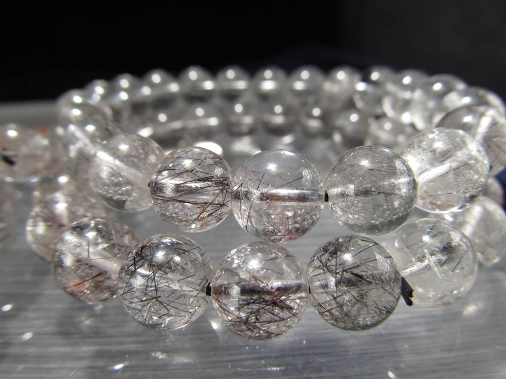 ブラックルチルクォーツ ブレスレット 黒針 ブラックトルマリン ルチルレイテッドクォーツ