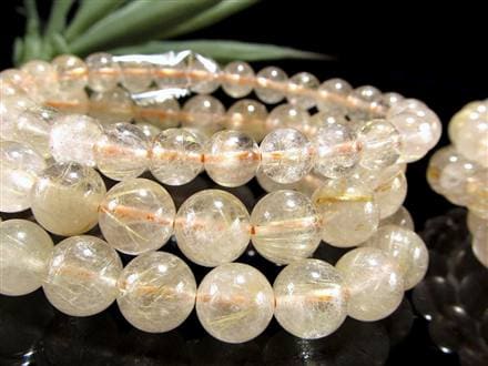 ルチルクォーツ ブレスレット ゴールド 金針水晶 金紅石