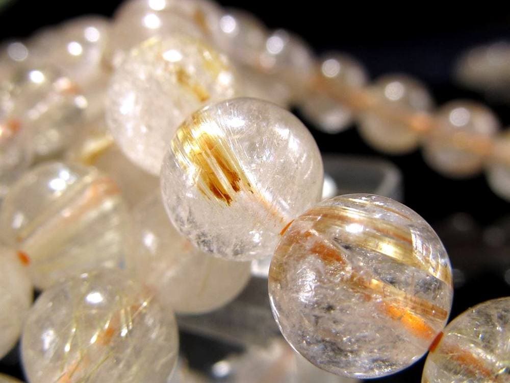 ルチルクォーツ ブレスレット ゴールド 金針水晶 金紅石