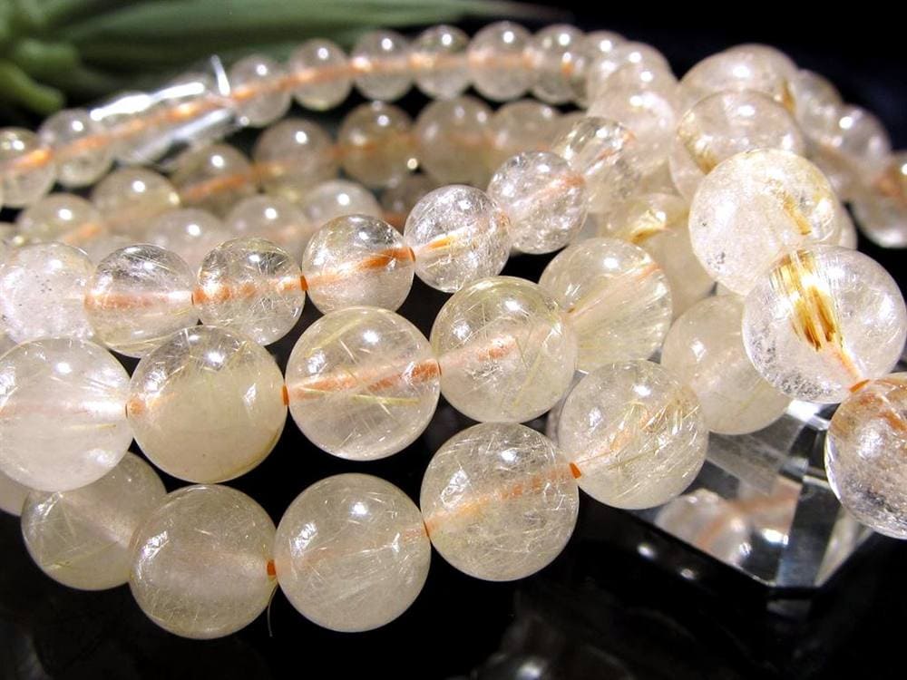 ルチルクォーツ ブレスレット ゴールド 金針水晶 金紅石