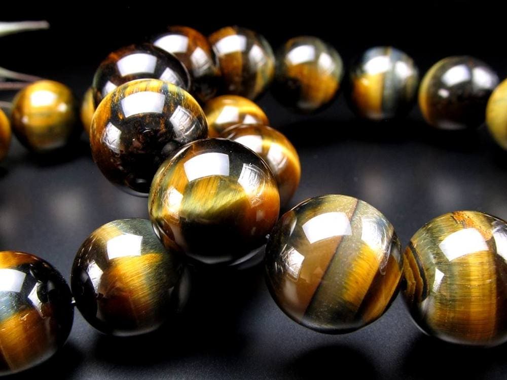 ツートンタイガーアイ 虎目石 ブレスレット ゴールデンタイガーアイ ブルータイガーアイ