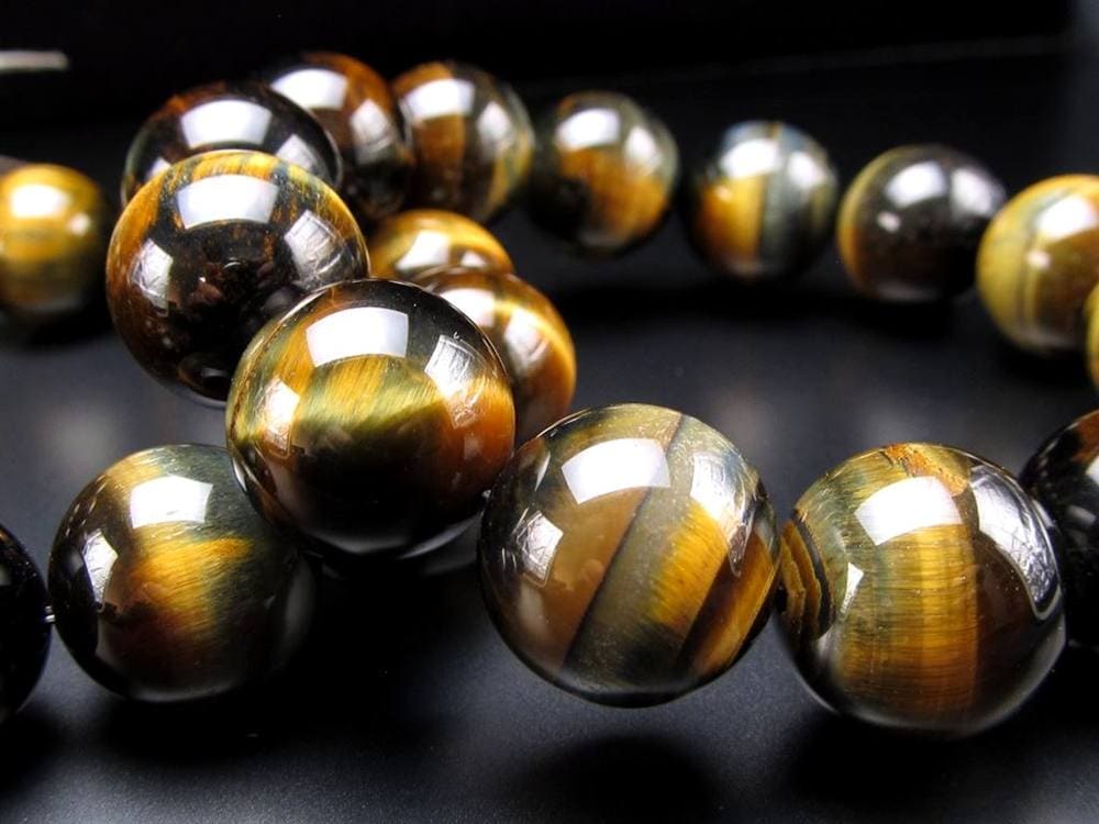 ツートンタイガーアイ 虎目石 ブレスレット ゴールデンタイガーアイ ブルータイガーアイ