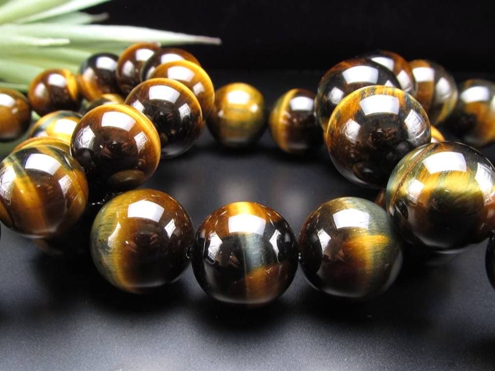 ツートンタイガーアイ 虎目石 ブレスレット ゴールデンタイガーアイ ブルータイガーアイ
