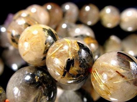 母岩ヘマタイト タイチン ブレスレット ゴールドルチルクォーツ パワーストーン