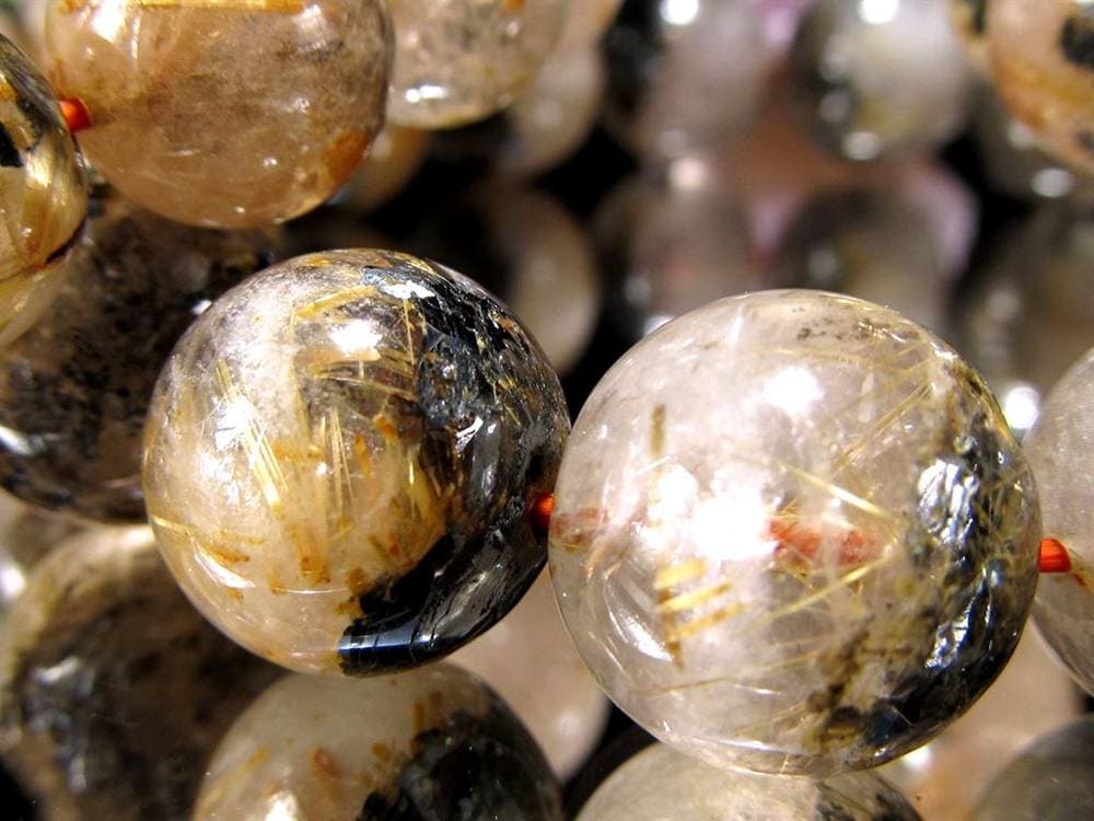 母岩ヘマタイト タイチン ブレスレット ゴールドルチルクォーツ パワーストーン