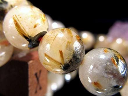 母岩ヘマタイト タイチン ブレスレット ゴールドルチルクォーツ パワーストーン