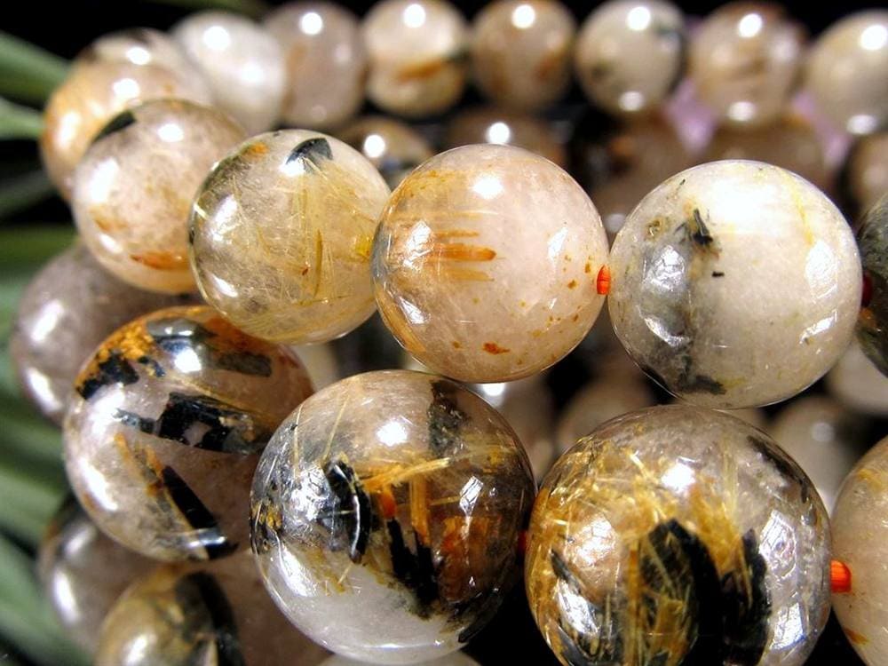 母岩ヘマタイト タイチン ブレスレット ゴールドルチルクォーツ パワーストーン