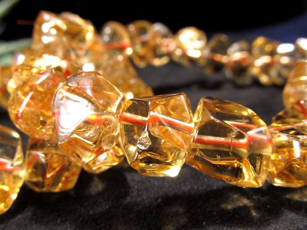 シトリン 黄水晶 ランダムカット ブレスレット 11月誕生石