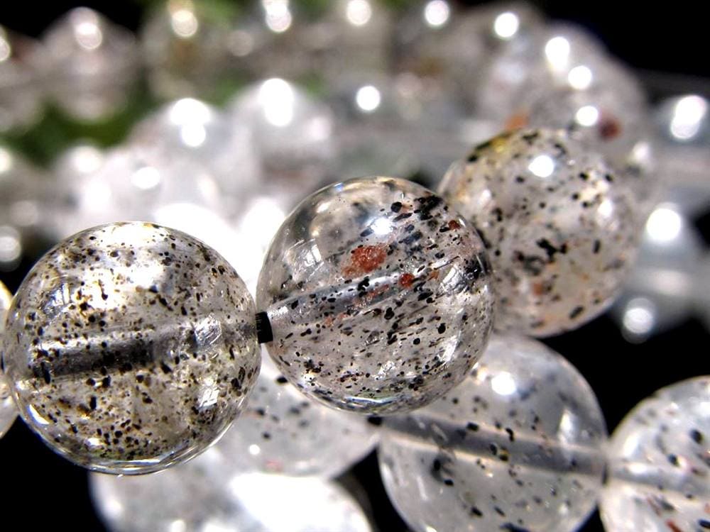 黒雲母 ガーネットインクォーツ バイオタイトインクォーツ ガーネット ブレスレット