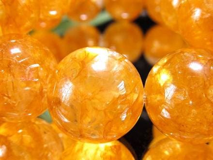 ゴールデンライモナイトインクォーツ 褐鉄鉱入り水晶 ブレスレット マダガスカル産 ライモナイトインクォーツ