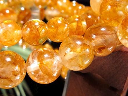 ゴールデンライモナイトインクォーツ 褐鉄鉱入り水晶 ブレスレット マダガスカル産 ライモナイトインクォーツ