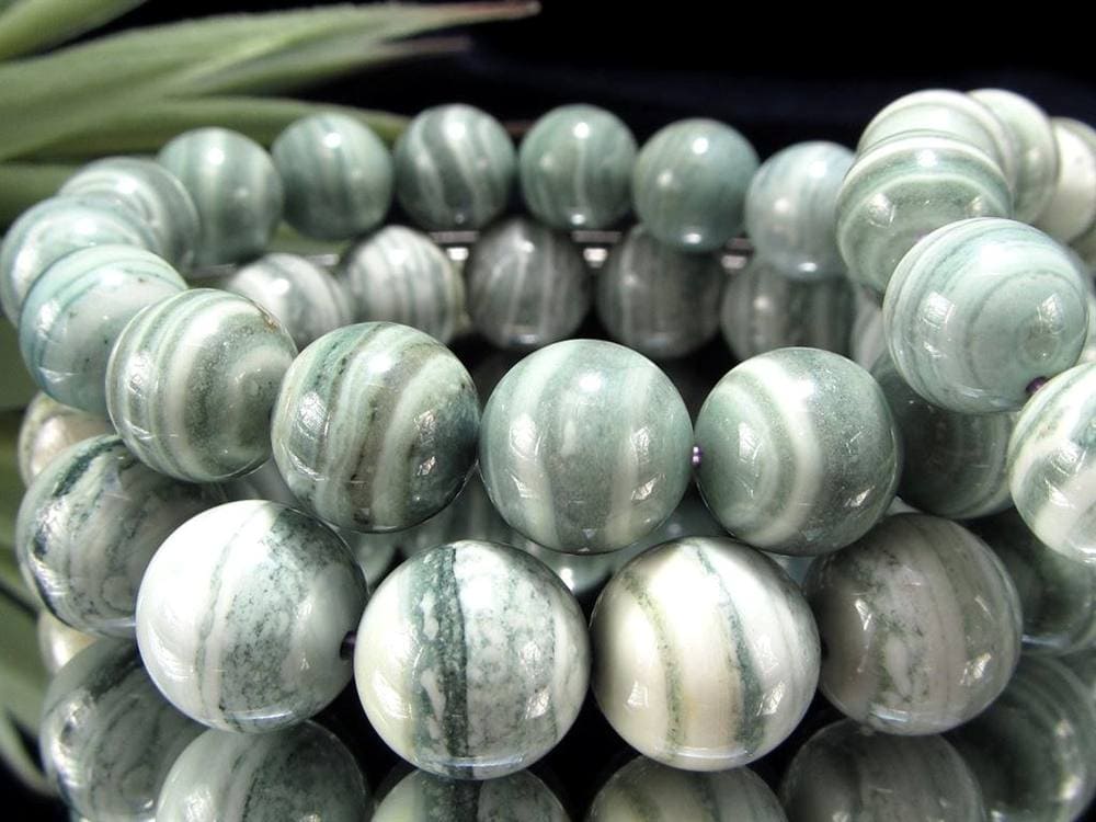 アゲート グリーンレース ブレスレット 瑪瑙 天然石 パワーストーン