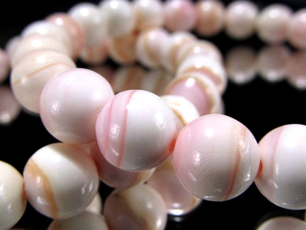 ピーチシェル クイーンコンクシェル ブレスレット コンクパール ピンクガイ