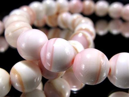 ピーチシェル クイーンコンクシェル ブレスレット コンクパール ピンクガイ