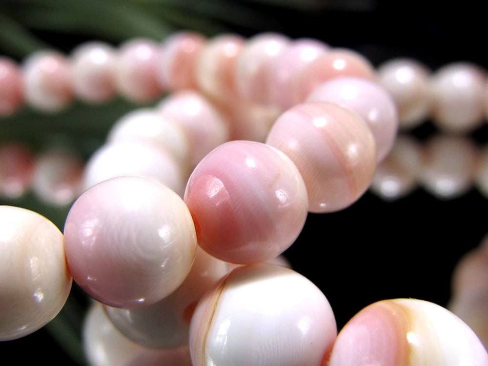 ピーチシェル クイーンコンクシェル ブレスレット コンクパール ピンクガイ