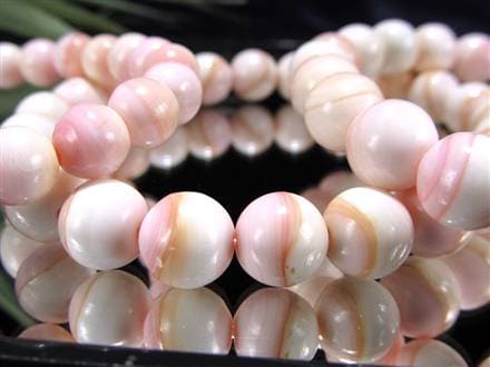 ピーチシェル クイーンコンクシェル ブレスレット コンクパール ピンクガイ