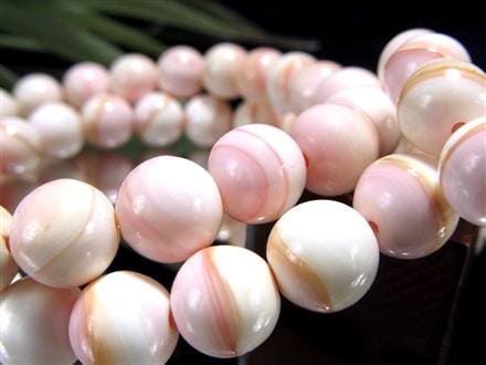 ピーチシェル クイーンコンクシェル ブレスレット コンクパール ピンクガイ