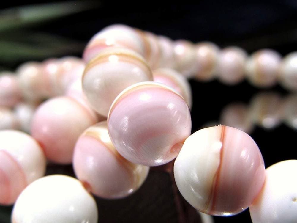 ピーチシェル クイーンコンクシェル ブレスレット コンクパール ピンクガイ