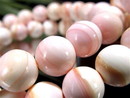 ピーチシェル クイーンコンクシェル ブレスレット コンクパール ピンクガイ