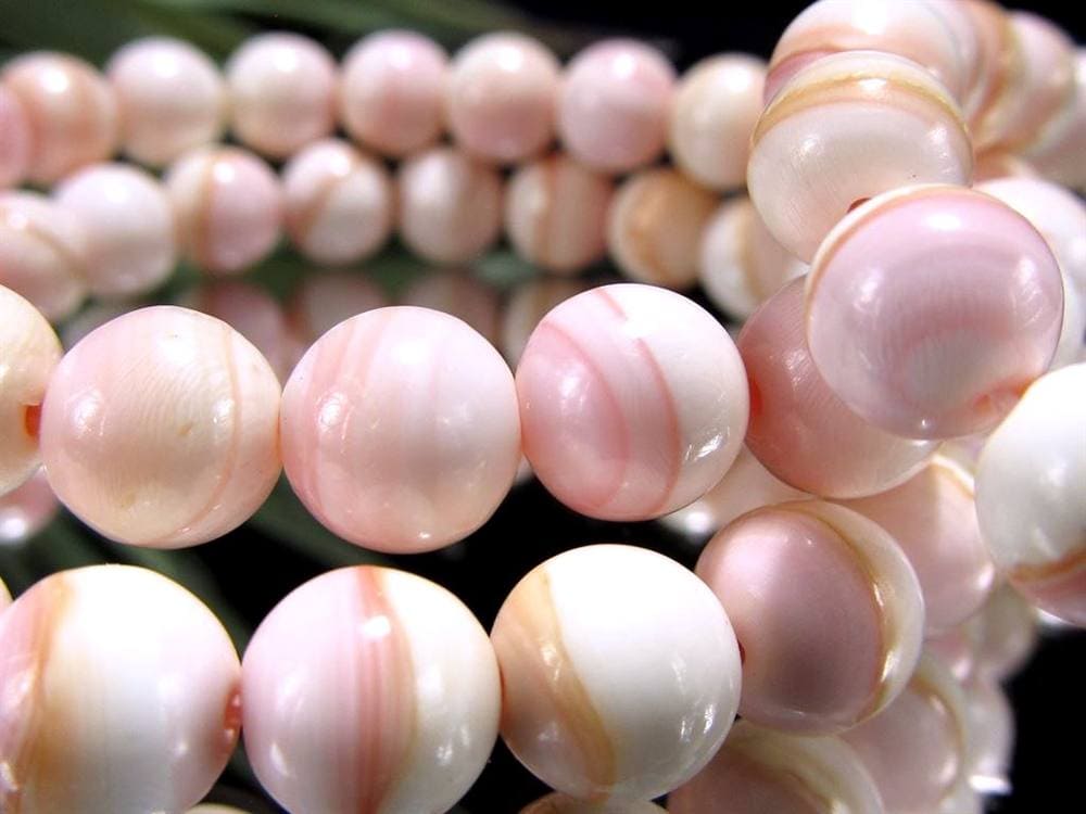 ピーチシェル クイーンコンクシェル ブレスレット コンクパール ピンクガイ