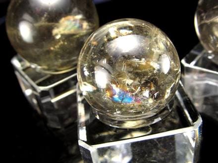 レモンクォーツ 硫黄水晶 丸玉 スフィア 置物