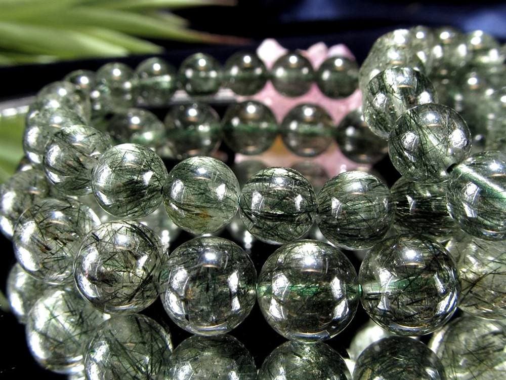 グリーンルチルクォーツ ブレスレット ルチル 天然石 パワーストーン