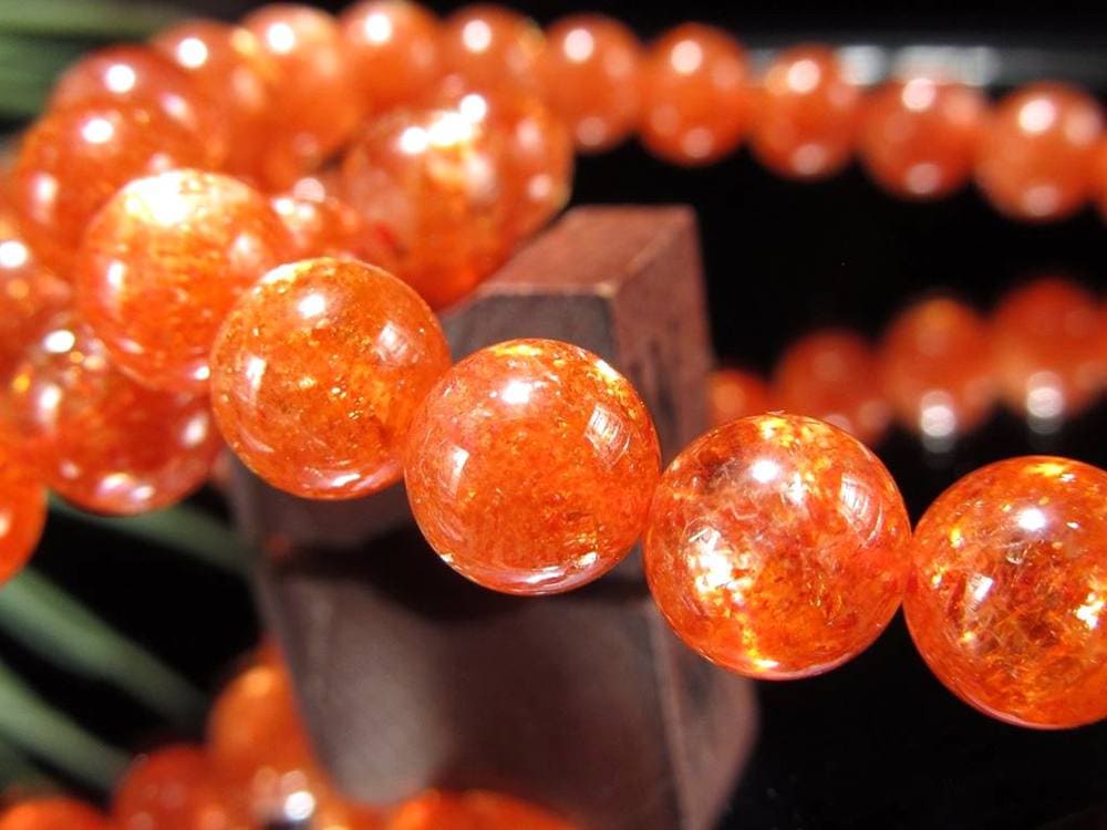 サンストーン 日長石 ブレスレット ヘリオライト アベンチュリンフェルドスパー