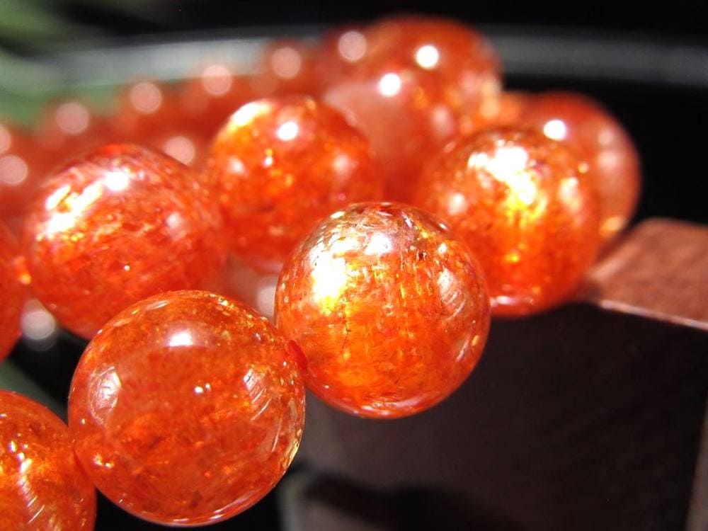 サンストーン 日長石 ブレスレット ヘリオライト アベンチュリンフェルドスパー