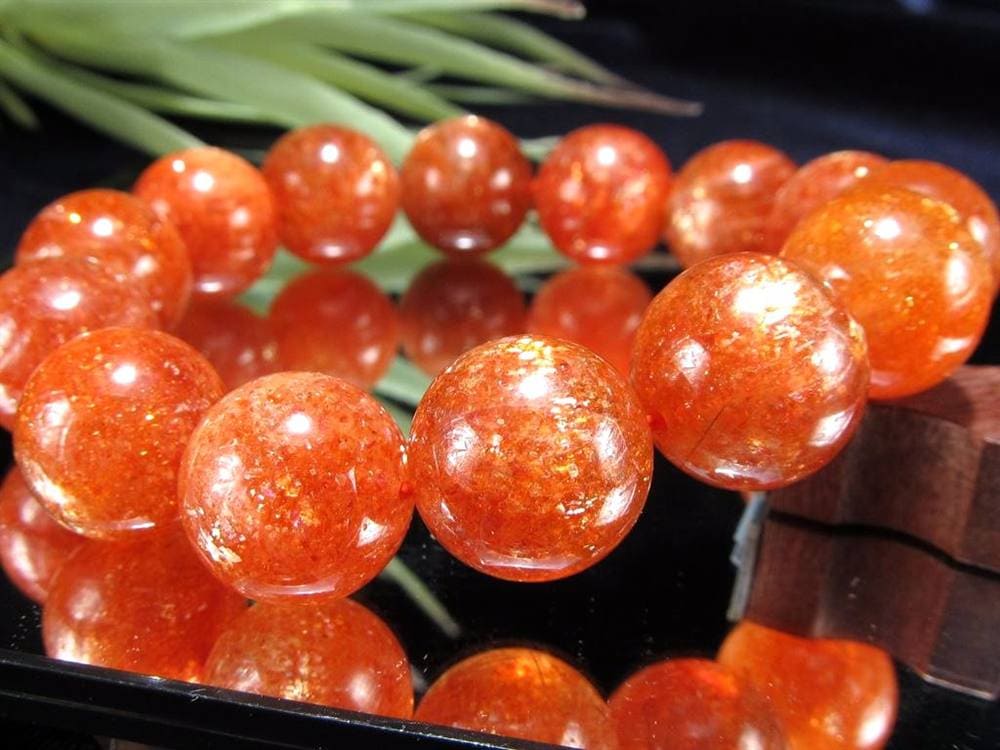 サンストーン 日長石 ブレスレット ヘリオライト アベンチュリンフェルドスパー