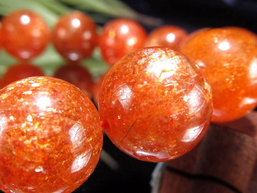 サンストーン 日長石 ブレスレット ヘリオライト アベンチュリンフェルドスパー