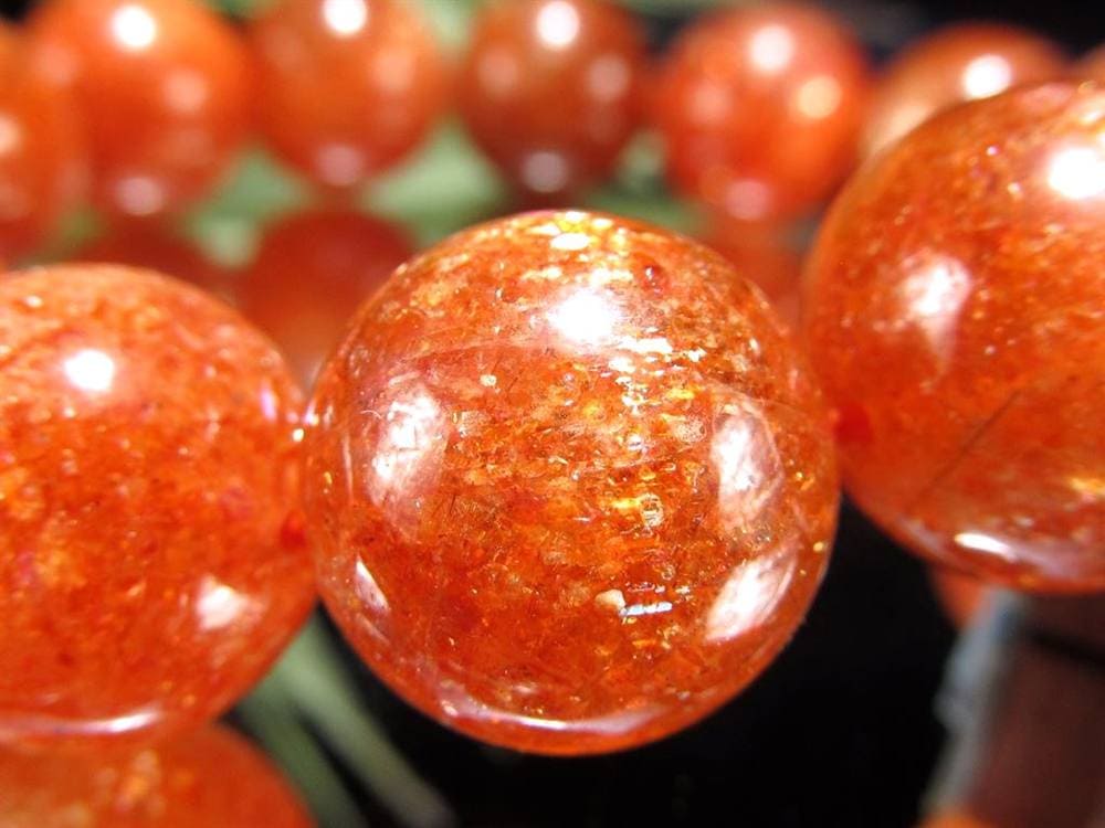 サンストーン 日長石 ブレスレット ヘリオライト アベンチュリンフェルドスパー