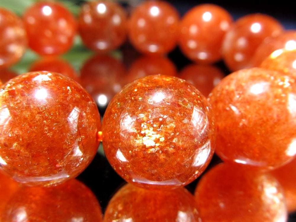 サンストーン 日長石 ブレスレット ヘリオライト アベンチュリンフェルドスパー