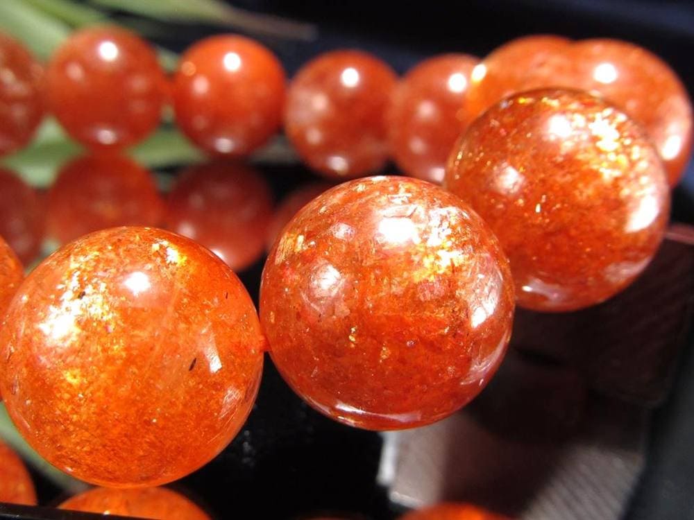 サンストーン 日長石 ブレスレット ヘリオライト アベンチュリンフェルドスパー