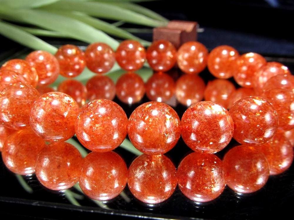 サンストーン 日長石 ブレスレット ヘリオライト アベンチュリンフェルドスパー