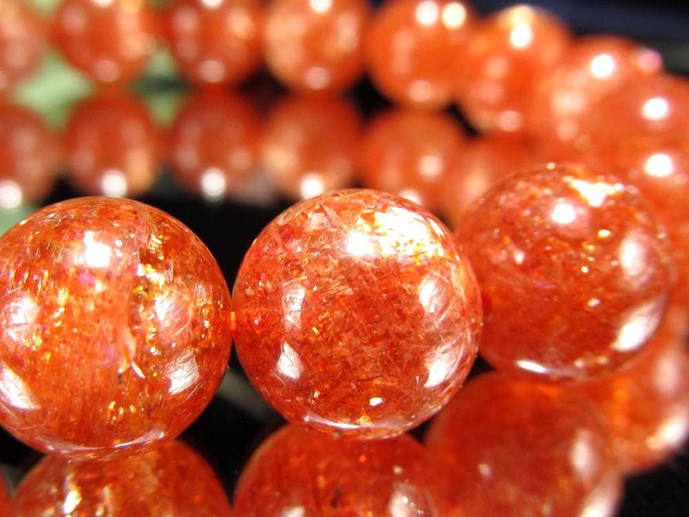 サンストーン 日長石 ブレスレット ヘリオライト アベンチュリンフェルドスパー