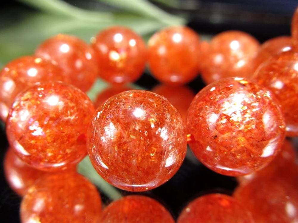 サンストーン 日長石 ブレスレット ヘリオライト アベンチュリンフェルドスパー