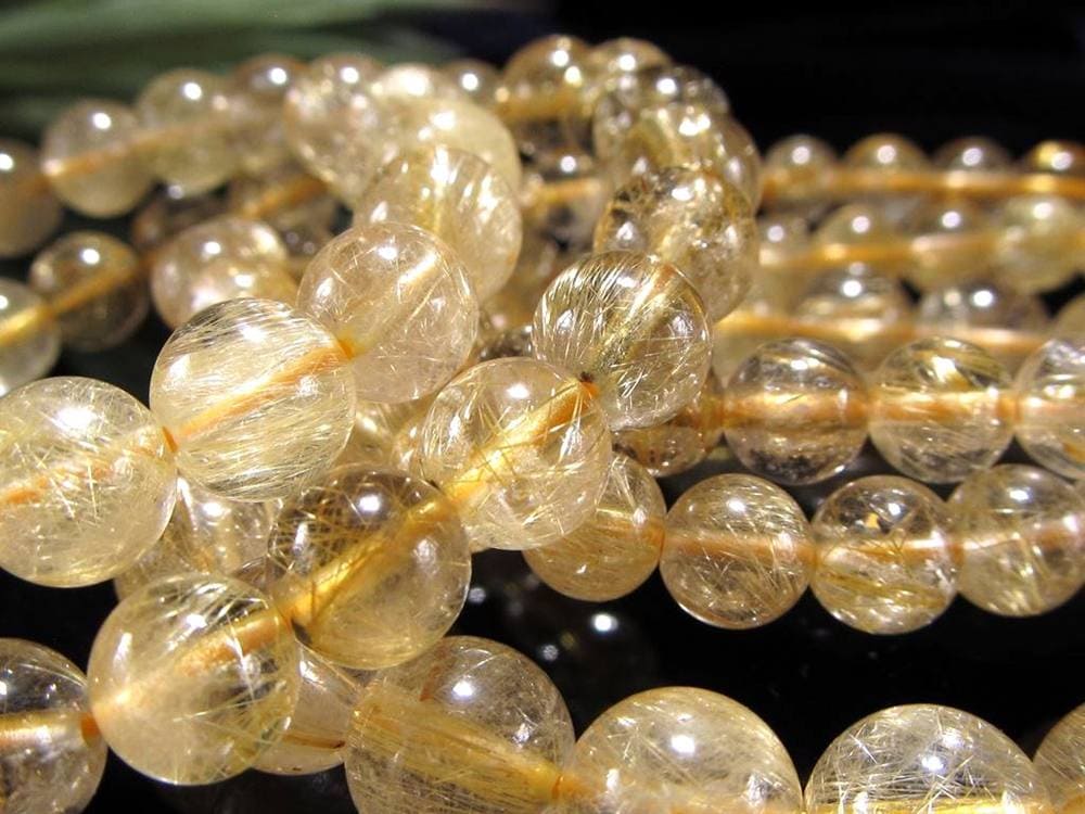 ゴールドルチルクォーツ ブレスレット ルチレイテッドクォーツ 金針水晶 パワーストーン