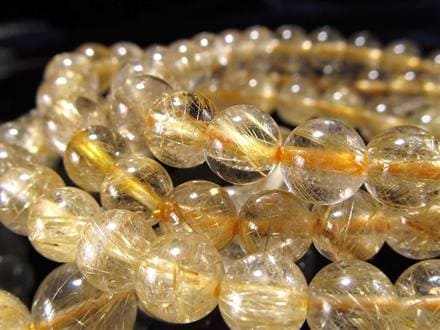 ゴールドルチルクォーツ ブレスレット ルチレイテッドクォーツ 金針水晶 パワーストーン