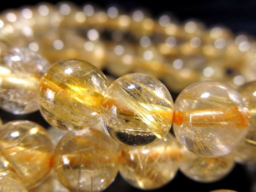 ゴールドルチルクォーツ ブレスレット ルチレイテッドクォーツ 金針水晶 パワーストーン